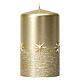 Christmas candles, set of 4, gold with stars, 150x70 mm s2