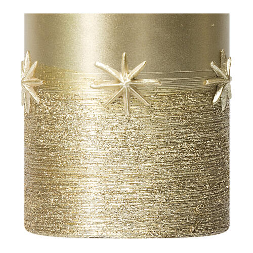 Gold Christmas candles with stars 4 pcs 150x70 mm 3