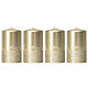 Gold Christmas candles with stars 4 pcs 150x70 mm s1