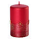 Red Christmas candles 4 pcs golden stars 100x60 mm s2