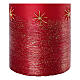 Matte red Christmas candles golden stars 4 pcs 150x70 mm s3
