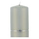 Satin grey candles with silver star, set of 4, 150x60 mm s2