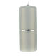 Satin grey candles with silver star, set of 4, 150x60 mm s3