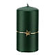 Christmas candles, set of 4, opaque green with golden star, 100x50 mm s2