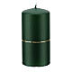 Christmas candles, set of 4, opaque green with golden star, 100x50 mm s3