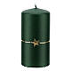 Set of 4 Christmas candles, opaque green with golden star, 100x50 mm s2