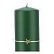 Mattgrűne Weihnachtskerzen mit goldfarbigem Stern, 4 Stck, 150 x 60 mm s2