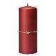 Matt red candles, set of 4, golden star, 150x60 mm s2