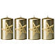 Gold Christmas candles 4 pcs glitter star 100x60 mm s1