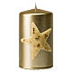 Gold Christmas candles 4 pcs glitter star 100x60 mm s2