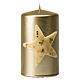 Christmas candles, set of 4, gold with glittery star, 150x70 mm s2