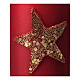 Christmas candle, matt red and glittery star, set of 4, 100x60 mm s3