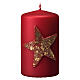 Velas de Natal vermelhas opacas com estrela de glitter 4 unidades, 10x6 cm s2