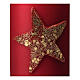 Red Christmas candles, set of 4, glittery golden star, 150x70 mm s3