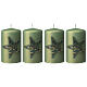 Candele natalizie 4 pz verde stella glitter 100x60 mm s1