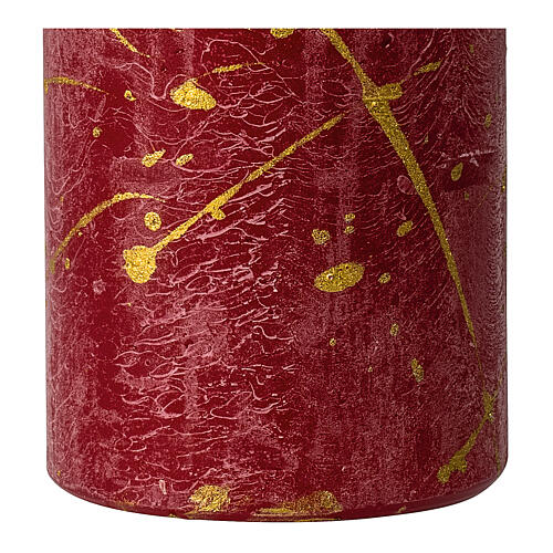 Red Christmas candles, golden drops, set of 4, 110x60 mm 3