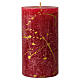Velas navideñas rojas 4 piezas salpicaduras oro 110x60 mm s2
