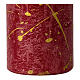 Velas navideñas rojas 4 piezas salpicaduras oro 110x60 mm s3
