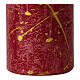 Red Christmas candles with gold splashes 4 pcs 110x60 mm s3