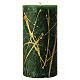 Dark green Christmas candles gold splashes 4 pcs 140x70 mm s2