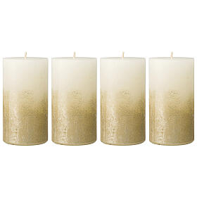 Christmas candles 4 pcs white gold base 110x60 mm