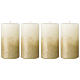 Bougies de Noël 4 pcs blanc et or 140x70 mm s1