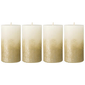 Candele Natale 4 pz bianco oro 140x70 mm