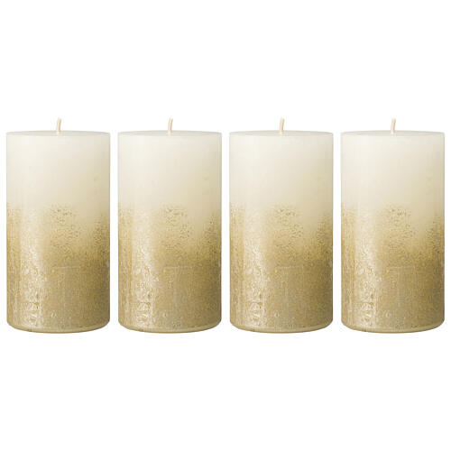 Christmas candles 4 pcs in white gold 140x70 mm 1