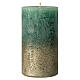 Christmas candles 4 pcs green gold cylinder 140x70 mm s2