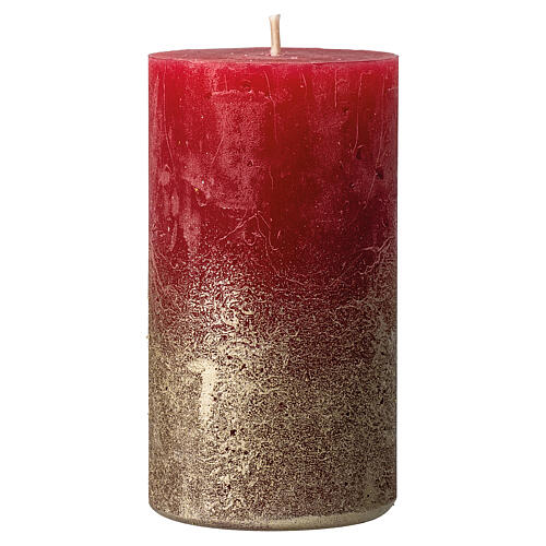Christmas candles, deep red with golden base, 4 pieces, 110x60 mm 2