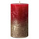 Christmas candles, deep red with golden base, 4 pieces, 110x60 mm s2