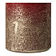 Christmas candles, deep red with golden base, 4 pieces, 110x60 mm s3