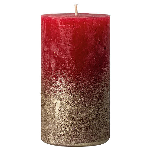 Christmas candles, matt red and gold, 4 pieces, 140x70 mm 2