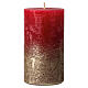 Christmas candles, matt red and gold, 4 pieces, 140x70 mm s2