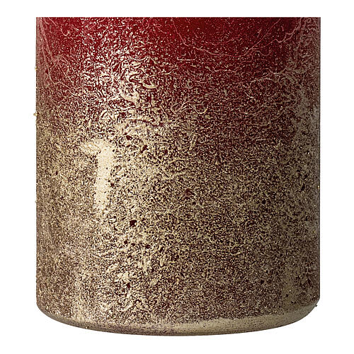 Candele natalizie rosso opaco oro 4 pz 140x70 mm 3