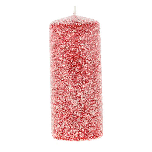 Christmas candles 4 pcs red snowflakes 120x50 mm 3