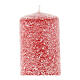 Christmas candles 4 pcs red snowflakes 120x50 mm s2