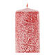 Red candles with white snowflakes, set of 4, 150x60 mm s2