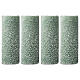 Green candles with snow flakes, Christmas set of 4, 120x50 mm s1
