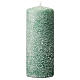 Green candles with snow flakes, Christmas set of 4, 120x50 mm s2