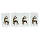 White Christmas candles with reindeer, set of 4, 110x70 mm s1