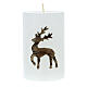 White Christmas candles with reindeer, set of 4, 110x70 mm s3