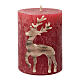 Red candles with beige reindeer, Christmas set of 4, 80x60 mm s2