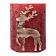 Red candles with beige reindeer, Christmas set of 4, 80x60 mm s3