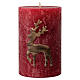 Bougies de Noël renne effet bois rouges mattes 4 pcs 110x70 mm s2
