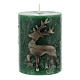 Green Christmas candles with reindeer, set of 4, 80x60 mm s3