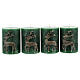 Green Christmas candle with reindeer 4 pcs 80x60 mm s1