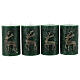 Opaque green candles with reindeer, set of 4, 110x70 mm s1
