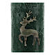 Opaque green candles with reindeer, set of 4, 110x70 mm s2