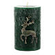 Opaque green candles with reindeer, set of 4, 110x70 mm s3